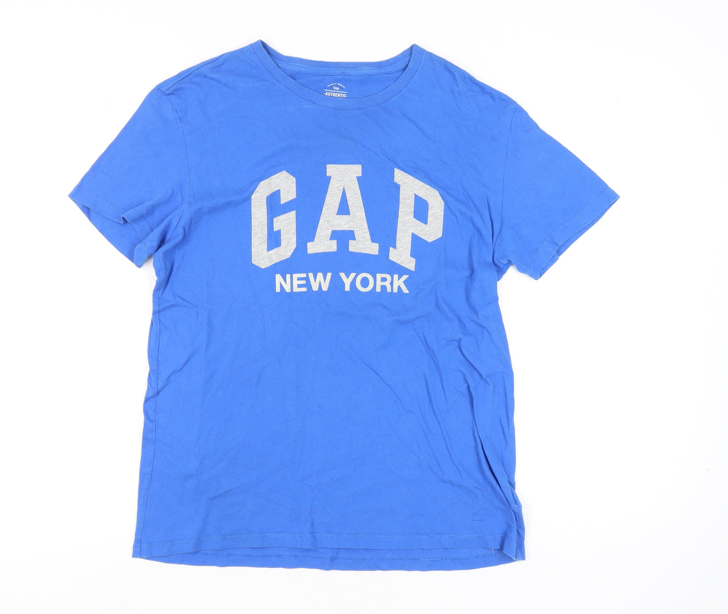GAP Men's Blue Graphic Logo T-Shirt Size M Crew Neck Cotton