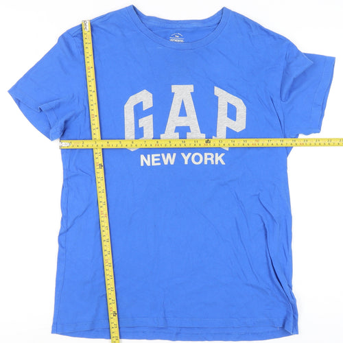 GAP Men's Blue Graphic Logo T-Shirt Size M Crew Neck Cotton
