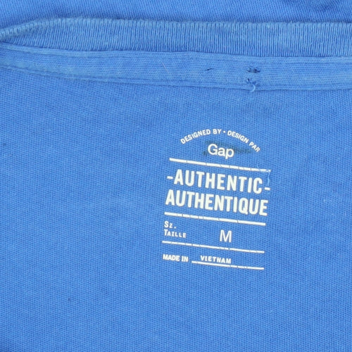 GAP Men's Blue Graphic Logo T-Shirt Size M Crew Neck Cotton