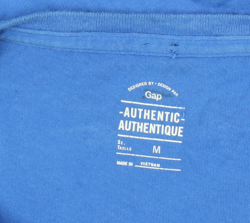 GAP Men's Blue Graphic Logo T-Shirt Size M Crew Neck Cotton
