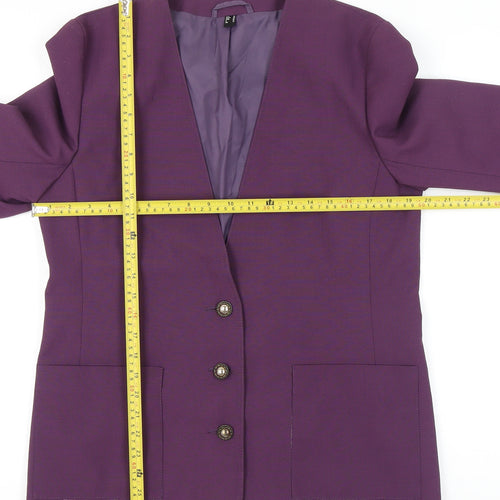 C&A Women Purple Blazer Jacket Size 14 Formal Workwear