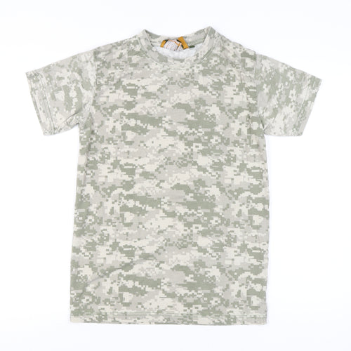 Game Men’s Green Camouflage Army Crew Neck Cotton T-Shirt Size S