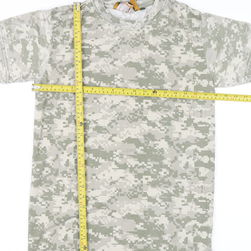 Game Men’s Green Camouflage Army Crew Neck Cotton T-Shirt Size S