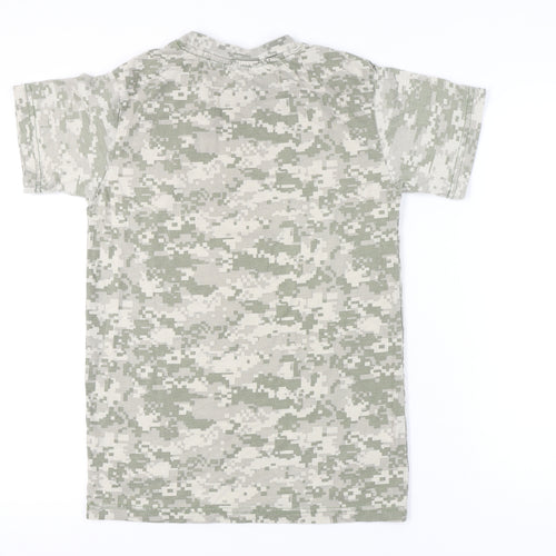 Game Men’s Green Camouflage Army Crew Neck Cotton T-Shirt Size S