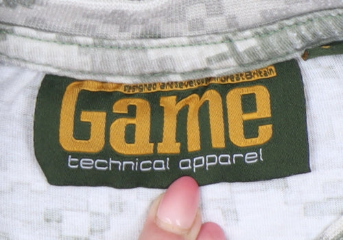 Game Men’s Green Camouflage Army Crew Neck Cotton T-Shirt Size S
