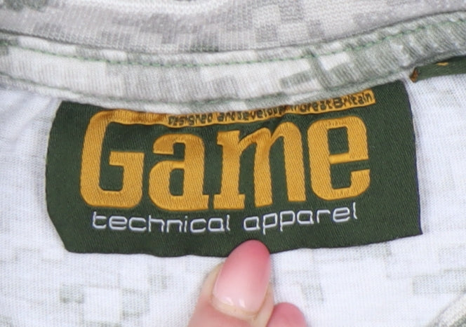Game Men’s Green Camouflage Army Crew Neck Cotton T-Shirt Size S