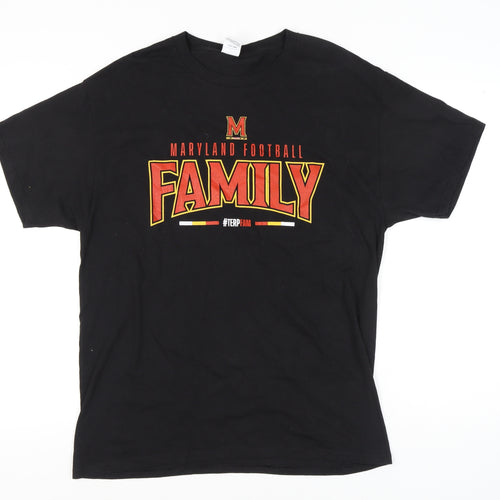 Hanes Men’s Black Maryland Football Family T-Shirt Size L Graphic Print