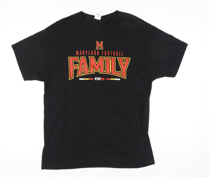 Hanes Men’s Black Maryland Football Family T-Shirt Size L Graphic Print