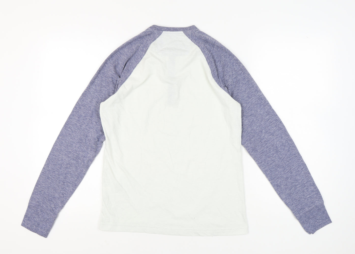 Banana Republic Men’s White Blue Henley Long Sleeve T-Shirt Size S