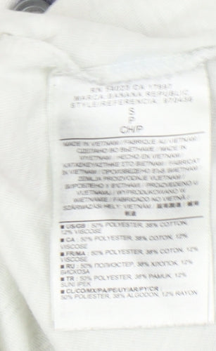 Banana Republic Men’s White Blue Henley Long Sleeve T-Shirt Size S