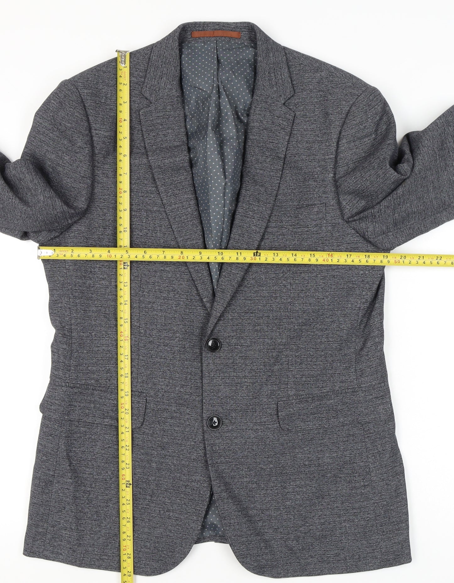 Burton Menswear Men Grey Skinny Fit 40R Blazer Jacket