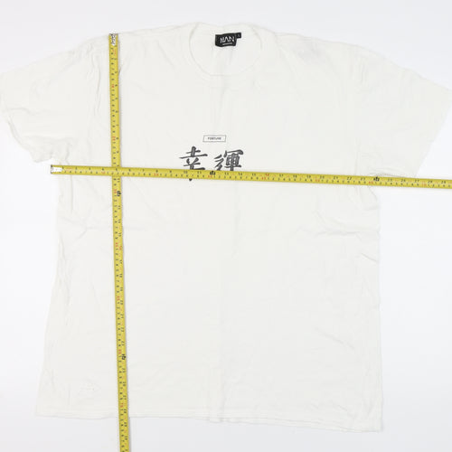 boohooMAN Men's White L Crew Neck Graphic Print T-Shirt