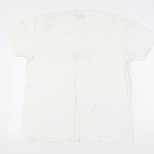 boohooMAN Men's White L Crew Neck Graphic Print T-Shirt