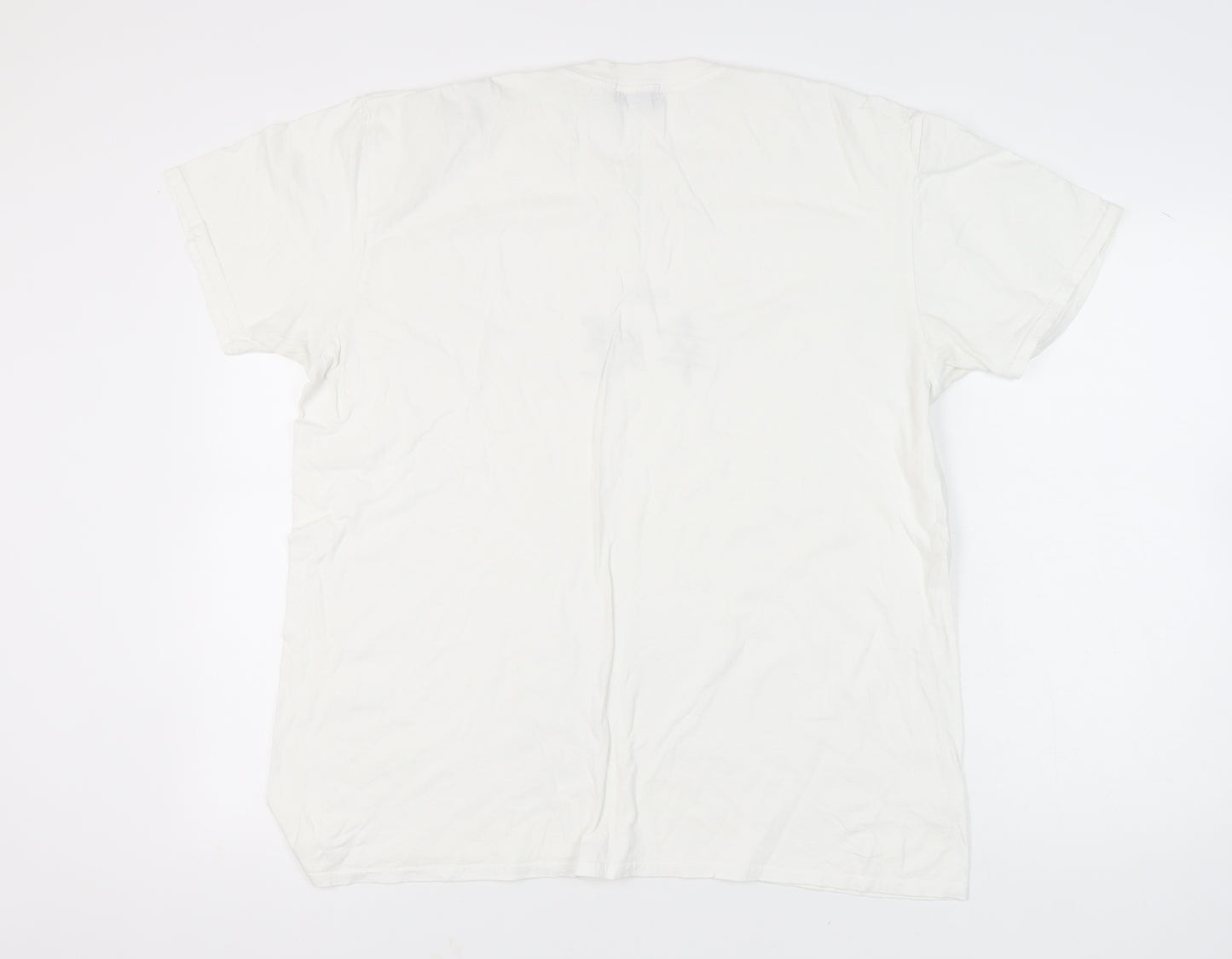 boohooMAN Men's White L Crew Neck Graphic Print T-Shirt