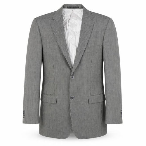 Roy Robson Men’s Grey Striped Wool Blend Blazer Size 48 Regular