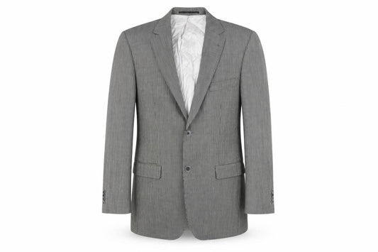 Roy Robson Men’s Grey Striped Wool Blend Blazer Size 48 Regular