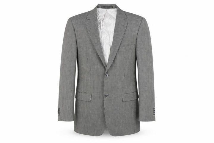 Roy Robson Men’s Grey Striped Wool Blend Blazer Size 48 Regular