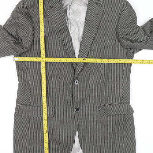 Roy Robson Men’s Grey Striped Wool Blend Blazer Size 48 Regular