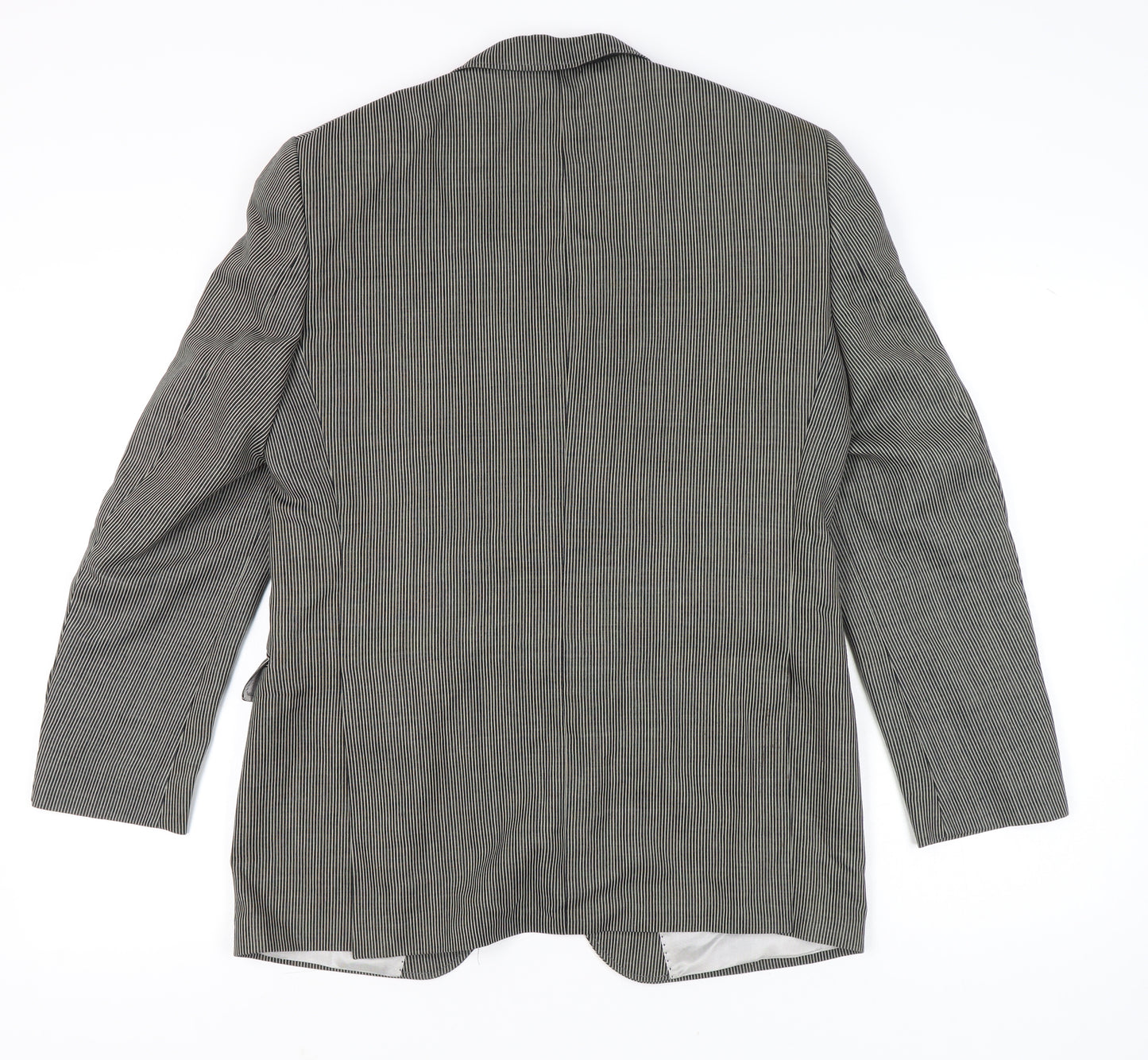 Roy Robson Men’s Grey Striped Wool Blend Blazer Size 48 Regular