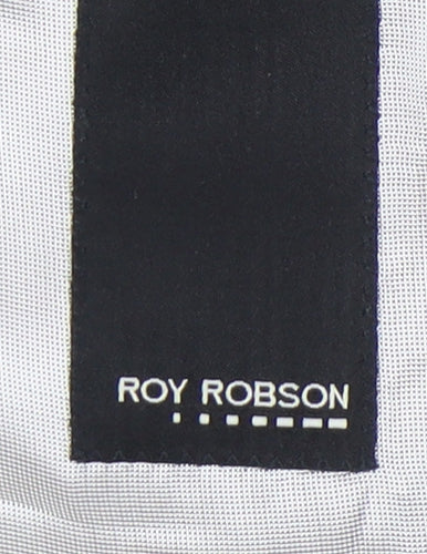 Roy Robson Men’s Grey Striped Wool Blend Blazer Size 48 Regular