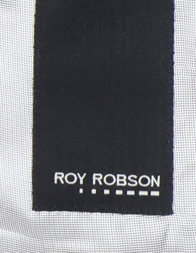 Roy Robson Men’s Grey Striped Wool Blend Blazer Size 48 Regular