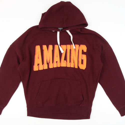 Primark Womens Red Hoodie Size 12 Amazing Graphic Pullover