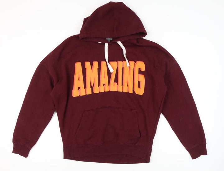 Primark Womens Red Hoodie Size 12 Amazing Graphic Pullover