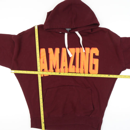 Primark Womens Red Hoodie Size 12 Amazing Graphic Pullover