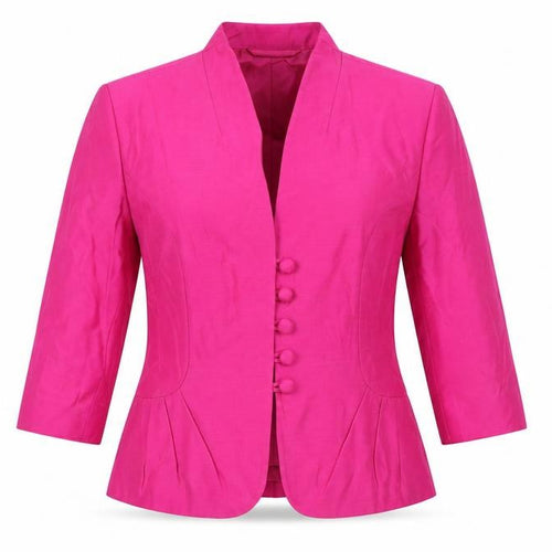 Alex & Co. Womens Pink Silk Blazer Jacket UK 10 3/4 Sleeve