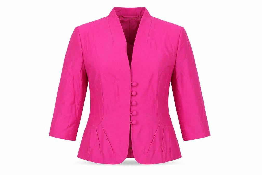 Alex & Co. Womens Pink Silk Blazer Jacket UK 10 3/4 Sleeve