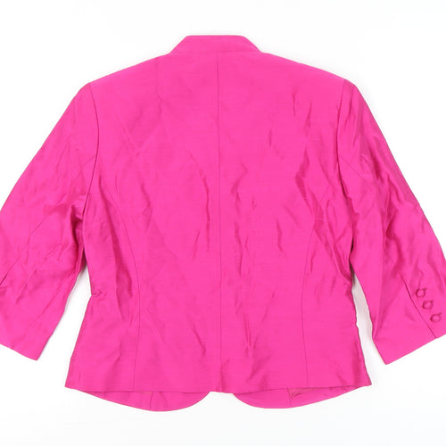 Alex & Co. Womens Pink Silk Blazer Jacket UK 10 3/4 Sleeve