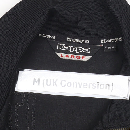 Kappa Mens Black Track Jacket Size M Regular Fit Italia Sportswear