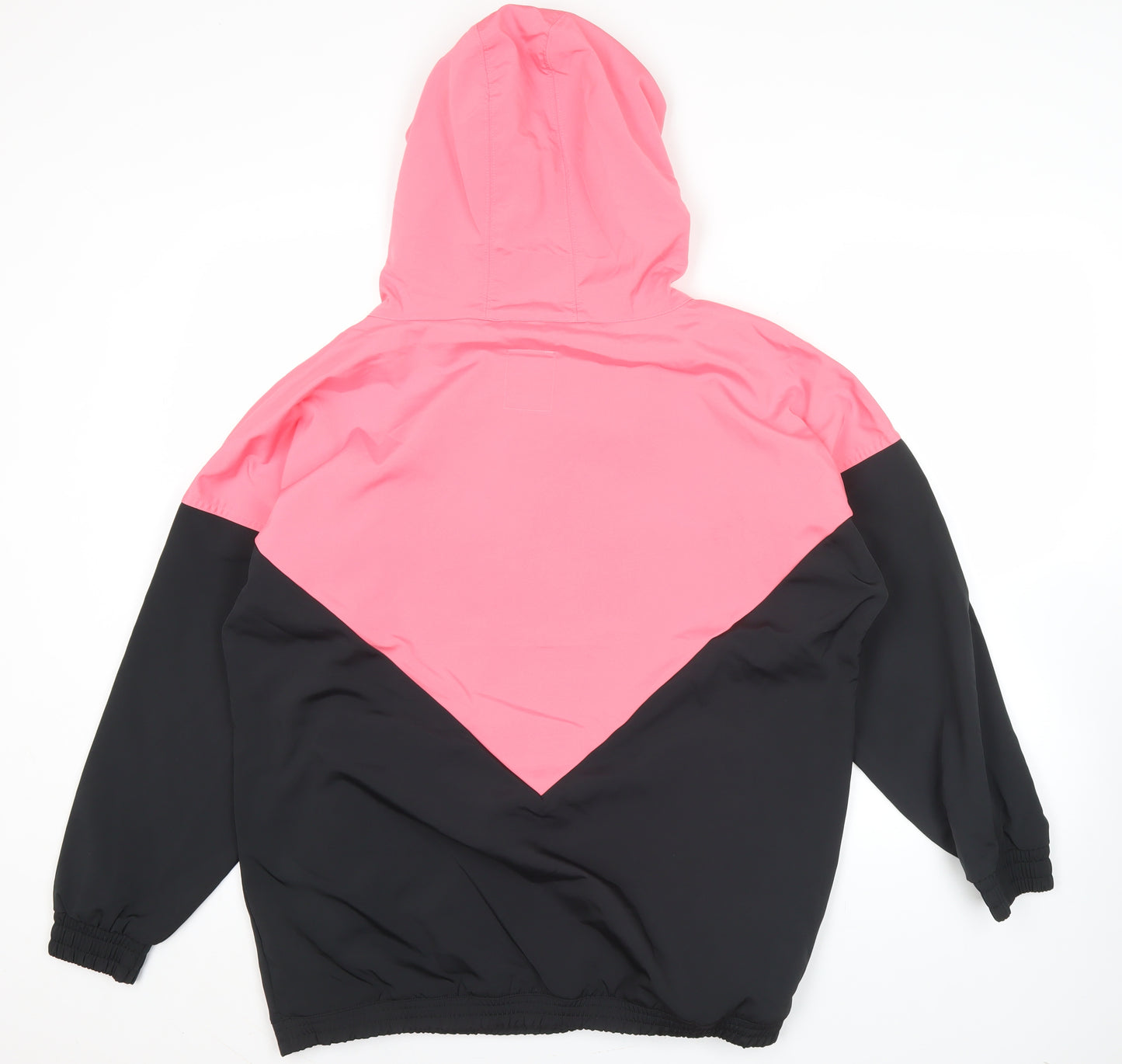 Adidas Womens Pink Black 1/2 Zip Hoodie Sweatshirt Size 14 UK