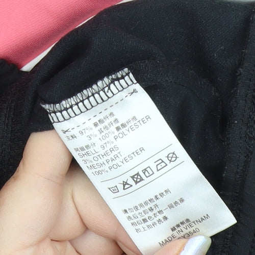 Adidas Womens Pink Black 1/2 Zip Hoodie Sweatshirt Size 14 UK