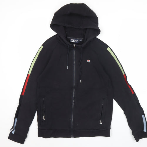 Fila Men’s Black XS Full Zip Hoodie with Logo & Pockets