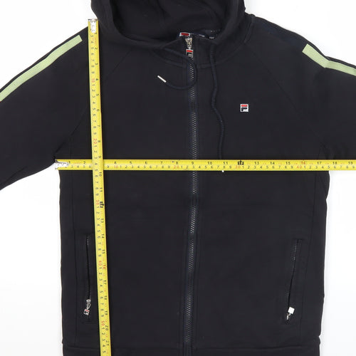 Fila Men’s Black XS Full Zip Hoodie with Logo & Pockets