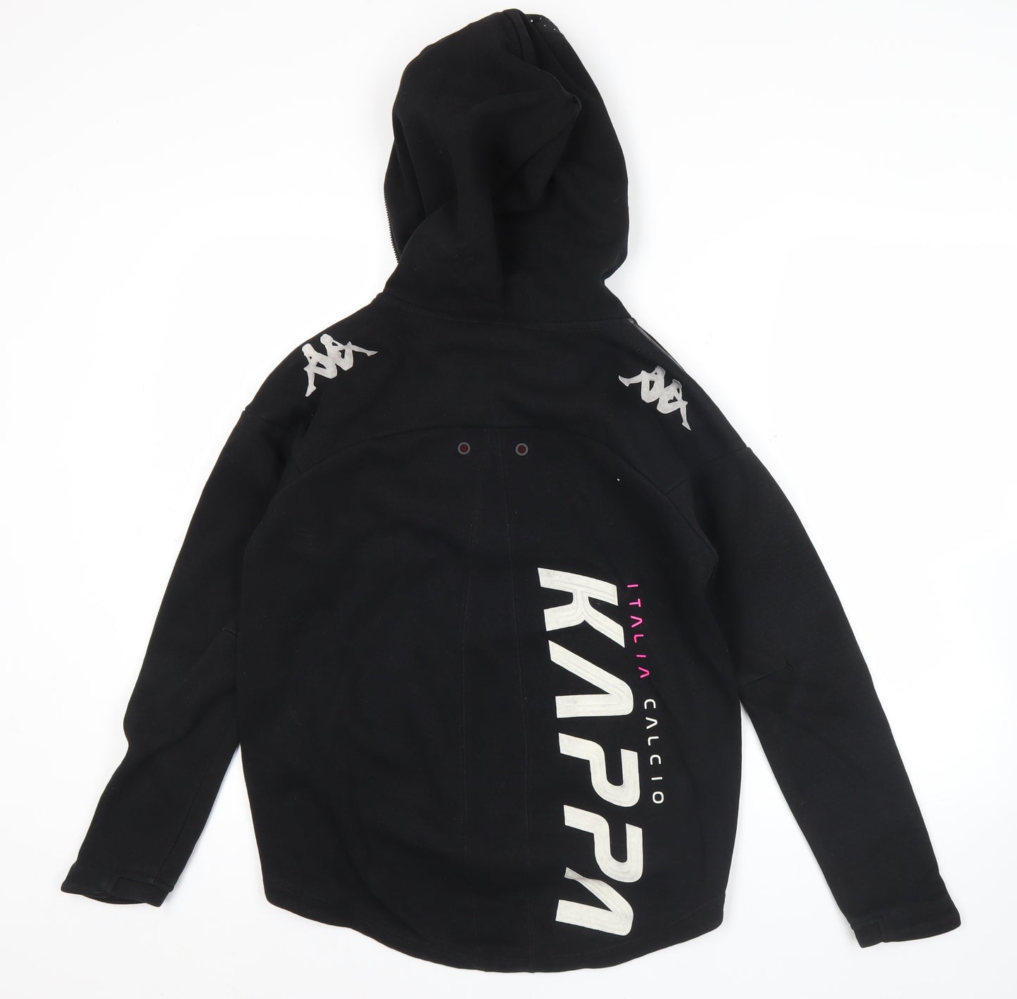 Kappa Womens Black Full Zip Hoodie Sweatshirt Size M Logo Graphic