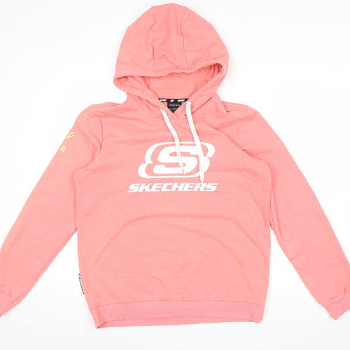 Skechers Women Pink Hoodie Size 10 Pullover Long Sleeve Logo
