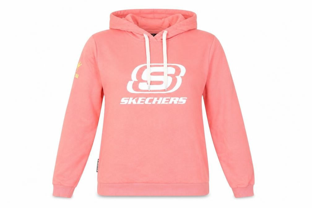 Skechers Women Pink Hoodie Size 10 Pullover Long Sleeve Logo
