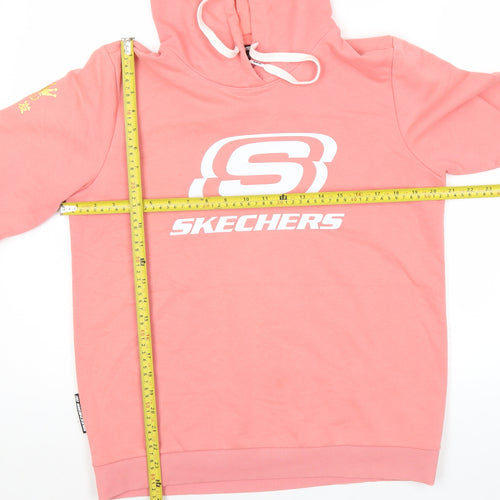 Skechers Women Pink Hoodie Size 10 Pullover Long Sleeve Logo