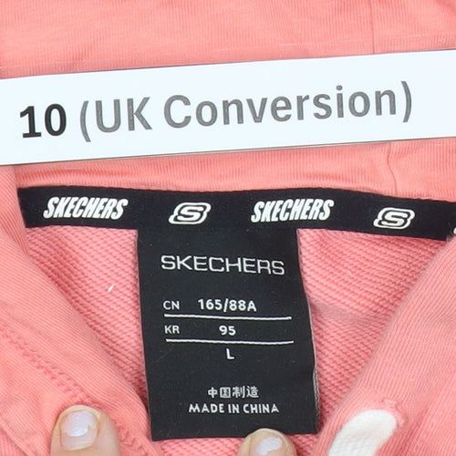 Skechers Women Pink Hoodie Size 10 Pullover Long Sleeve Logo