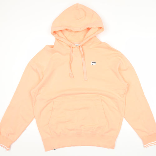 Puma Men’s Pink Pullover Hoodie Size M Regular Fit Cotton Blend