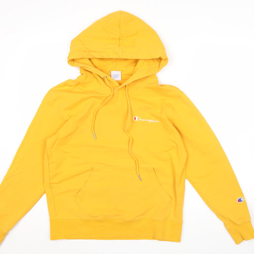 Champion Men’s Yellow Pullover Hoodie Small Logo Sportswear