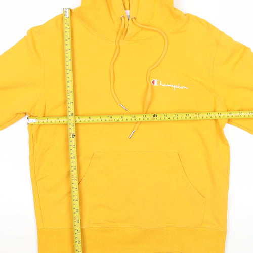 Champion Men’s Yellow Pullover Hoodie Small Logo Sportswear