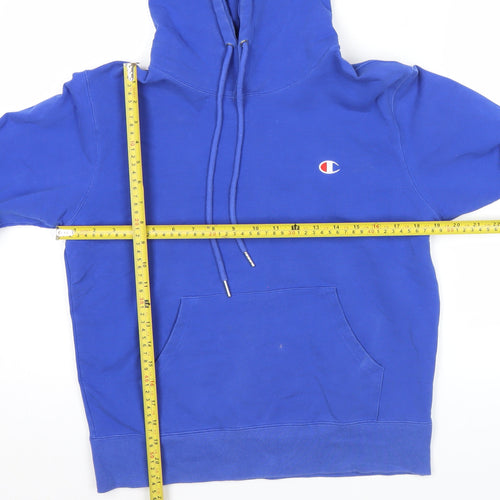 Champion Men’s Blue Hoodie Small Pullover Logo Fleece Long Sleeve