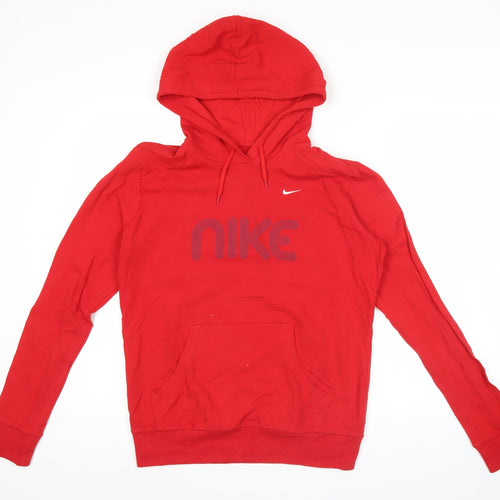 Nike Men's Red Pullover Hoodie Size M Logo Sportswear