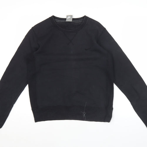 Nike Women Black L Pullover Sweatshirt Crew Neck Long Sleeve
