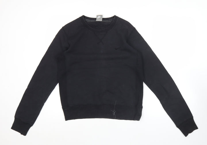 Nike Women Black L Pullover Sweatshirt Crew Neck Long Sleeve