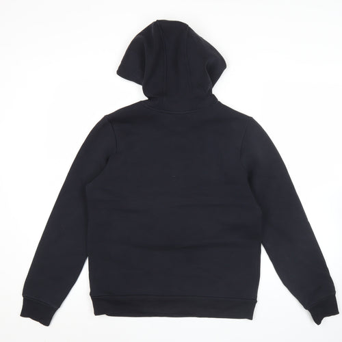 FILA Womens Black Hoodie UK 10 Bear Logo Pullover Cotton Blend