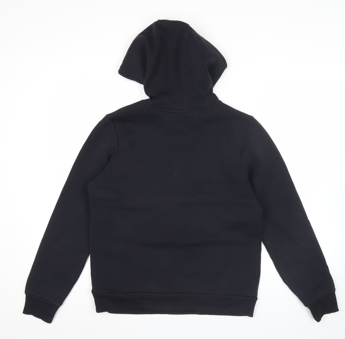 FILA Womens Black Hoodie UK 10 Bear Logo Pullover Cotton Blend